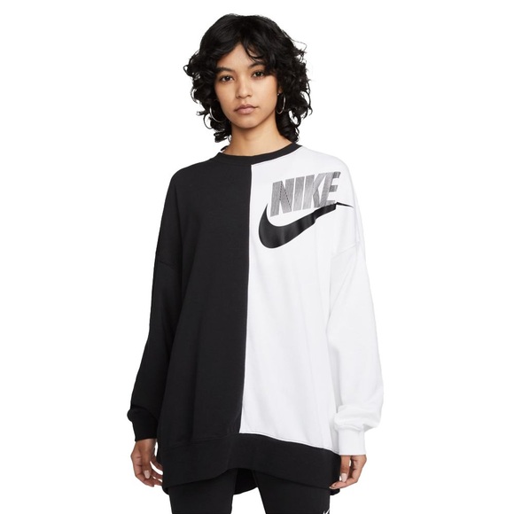 Nike Tops - Nike Oversized Sportswear Sweatshirt Black and White Size Small